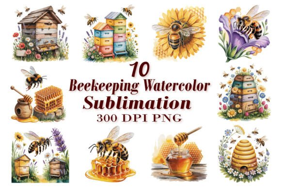 Beekeeping Watercolor Sublimation PNG: A Sweet Spot for Creatives