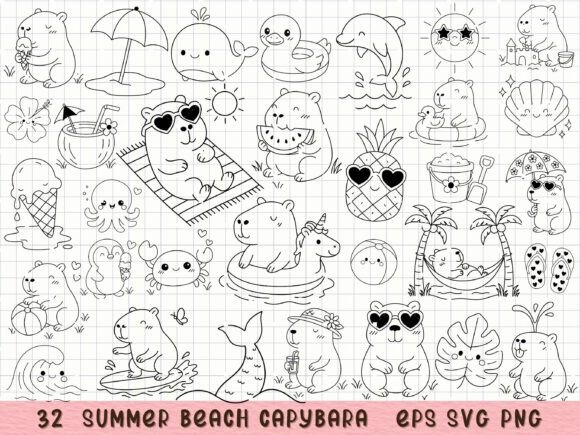 Bring Summer Vibes to Life with Capybara Clipart