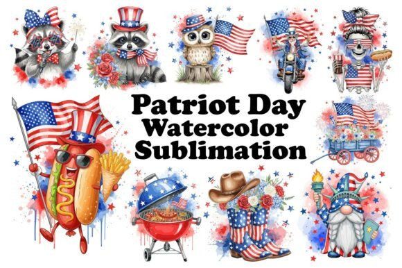Celebrate Patriot Day with Vibrant Watercolor Sublimation Designs