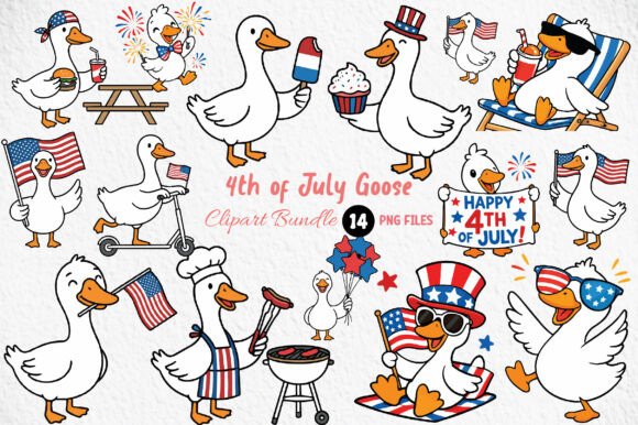 Celebrate with 4th of July Goose Clipart