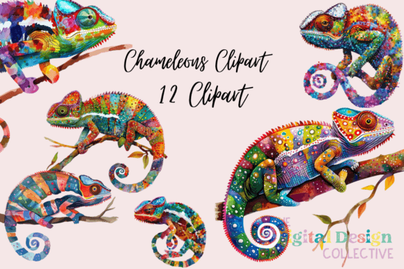Chameleon Clipart Bundle PNG: Your Creative Toolkit