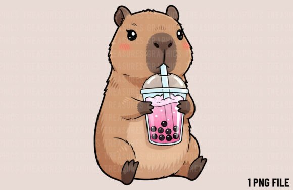 Cute Capybara Kawaii Animal Clipart PNG: Your Go-To for Joyful Design