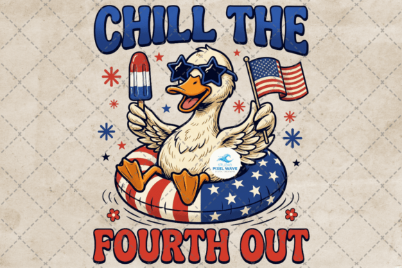 Goose Chill the Fourth Out PNG: A Playful Graphic for Independence Day