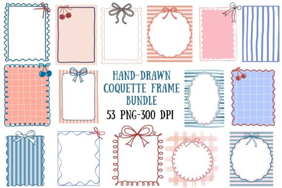 Hand-Drawn Coquette Frame Clipart Bundle: A Designer’s Secret Weapon