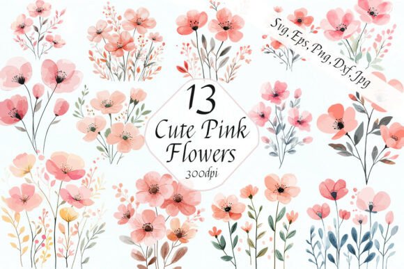 Minimalist Pink Watercolor Flowers SVG: A Designer's Guide