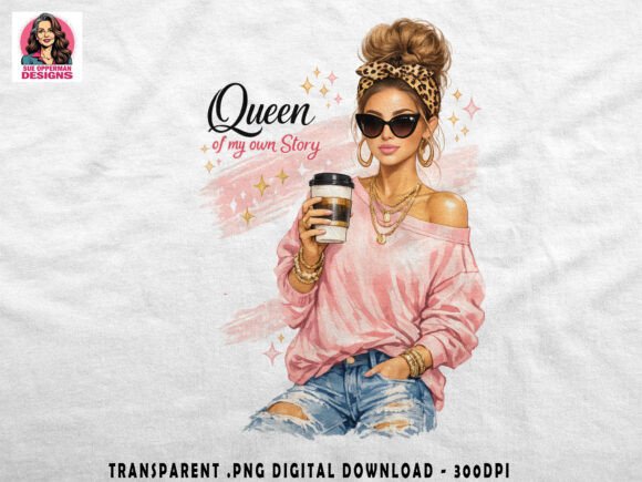 Queen of My Own Story: A Fashion-Forward PNG for Bold Branding