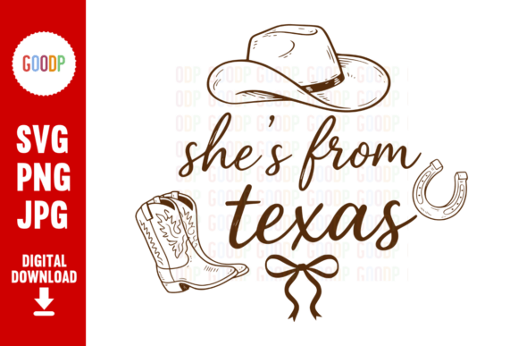 She's from Texas Cowboy Western PNG: A Designer's Guide