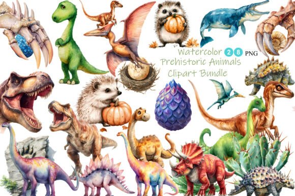 Unlock Creative Adventures with Watercolor Prehistoric Animals