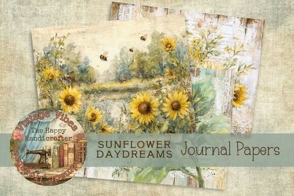 Vintage Sunflower Journal Papers: A Timeless Paper Foundation for Creative Projects