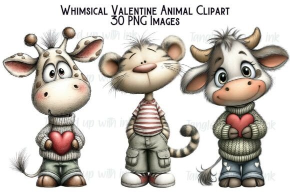 Whimsical Valentine Animal Clipart: Charming Designs for Heartfelt Projects